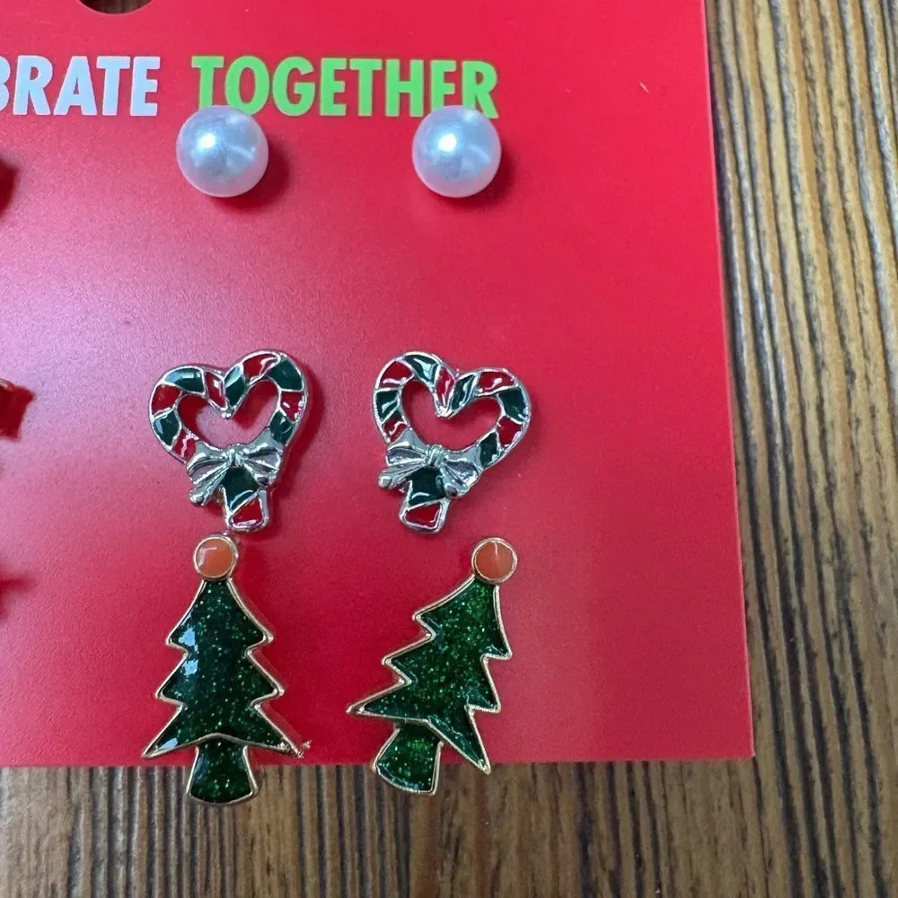 Kohl's Celebrate Together Holiday Earrings Set - Red, Green, Silver